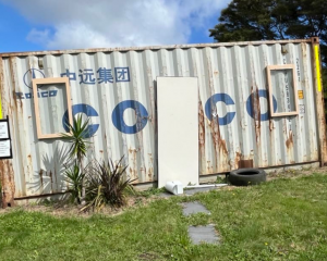 The Environment Court confirmed the container as public art. Photo: RNZ