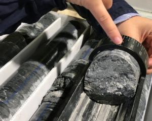 A close-up of a Santana Minerals rock core sample from Bendigo Station. PHOTO: MARJORIE COOK