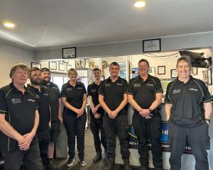 Staff of Russell Keeler Automotive from left, Jack Craig, Tom Allen, Hamish McDonald, Kathy...