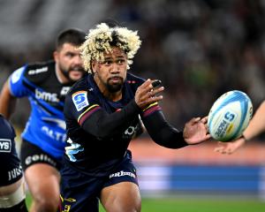 Folau Fakatava of the Highlanders during tonight's match against Western Force at Forsyth Barr...