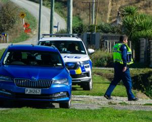 Police at a property in Stafford St in Hampden after reports of a person threatening a member of...