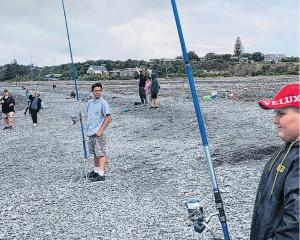 Rod Benders getting set to cast out for a fish during a fishing excursion at Kaikoura. PHOTO:...