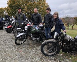 Getting ready to begin the Gerald Lynch-Blosse Memorial Motorcycle Rally, in Oamaru, last weekend...