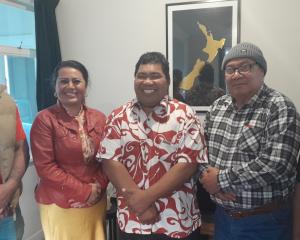 Oamaru Tuvalu Community Group members (from left) first secretary Niuoue Eliuta, chairwoman...