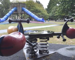 Children’s playground equipment at the Mosgiel Memorial Garden’s playground.