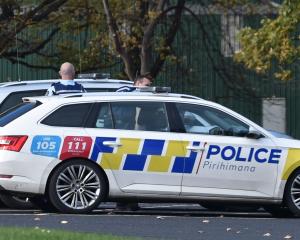 Police officers near the Green Island Rugby Club after a false alarm caused by a pair playing...