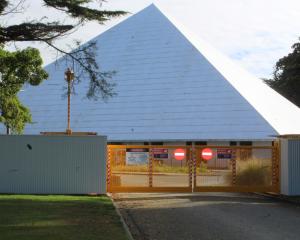 Thepyramid roof of the former Southland Museum and Art Gallery/Niho o Te Taniwha in Gala St,...