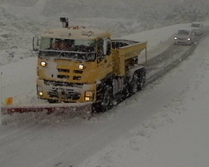 A snowy Milford Road earlier today. PHOTO MILFORD ROAD ALLIANCE/NZTA
