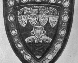 Competition shield for the annual inter-university tournament, designed by Mr T.H. Jenkin ARCA,...