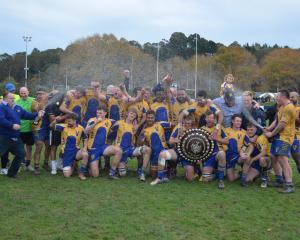 Valley celebrate winning the Citizens Shield last year. PHOTO: KYLE BECK