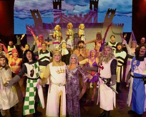 The cast of Showbiz Queenstown's production of the musical Monty Python's Spamalot. PHOTO: TAMSIN...