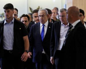 Israeli Prime Minister Benjamin Netanyahu arrives at a Likud party meeting at the Knesset. PHOTO:...