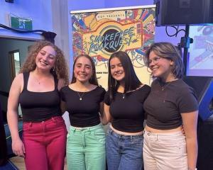 Mount Hutt College band Goodbye Thursday members (from left) Bella Casey-Solly, Lucy Reeve,...