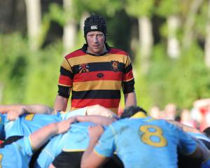 Veteran Zingari-Richmond loosie Chris Bell is about to pack down in a scrum against University in...