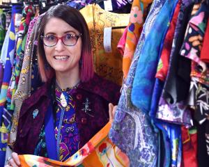 Tannia Lee displays some of her items at the Be-Loved vintage clothing market at the Maori Hill...