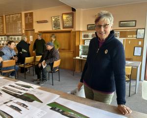 Pam Harrex, of Lauder, checks out the plans for the proposed Omakau Hub at an information session...