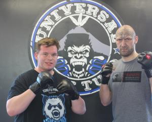 Cody Martin (left) and Hone Milnes-Win, of Invercargill Fight Centre, are ready to take on the...