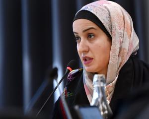 Rasha Abu-Safieh speaks to the Dunedin City Council yesterday about the conflict in Gaza, which...