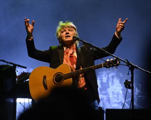 Neil Finn performs with Crowded House at the Dunedin Town Hall last month. Photo: Linda Robertson. 