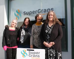 The board members of SuperGrans Gore — Back 2 Basics, from left, trustee Julie Ashbridge,...