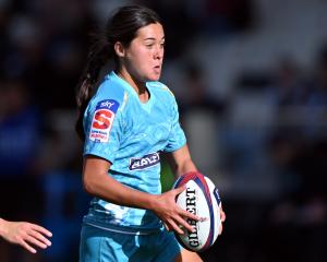 Maia Joseph with ball in hand during Super Rugby Aupiki earlier this year. PHOTO: ODT FILES
