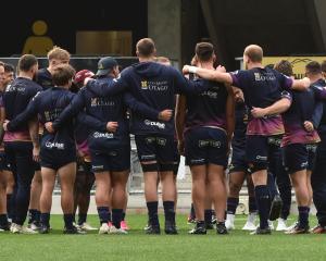 The Highlanders bond ahead of their Super Rugby match against the Crusaders at Forsyth Barr...