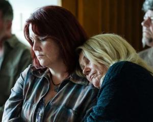A still image released by the producers of Melanie Lynskey playing Anna Osborne, left, with Robyn...