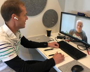 Telemedicine consultations, like this 2020 session between Southern Rehab chief executive and...