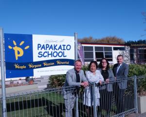 At Papakaio School last week were (from left) Papakaio School principal Damian Brown, Te...
