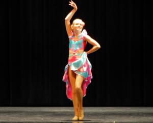 Lucy Brown competing in the Latin, American or tango under-12 competition at the Oamaru Opera...
