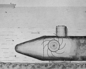 Submarine The Platyus, built in 1873 by Joseph Sparrow for the Otago Submarine Gold Mining Co to...