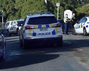 Police stopped a speeding gang convoy near Andersons Bay Cemetery yesterday afternoon. PHOTO:...