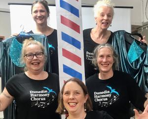 Five women will compete for the first time with the Dunedin Harmony Chorus at the Soaring Sounds...