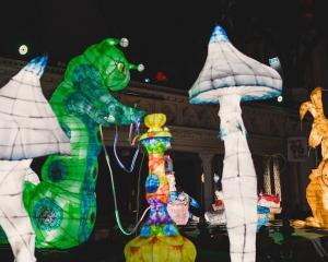 Elements of the whimsical Alice in Wonderland installation from last year’s Dunedin Midwinter...