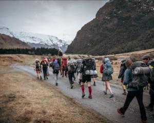 The Otago University Tramping Club heads for the hills. Photo: OUTC