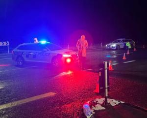 Police at the scene of the crash. Photo: RNZ