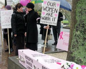 Breast Cancer sufferers and supporters of the breast cancer drug Herceptin, gathered in Aotea...