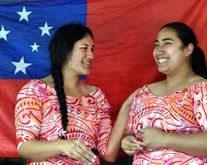 University of Otago Samoan Students Association cultural representatives Adeleine Eli (left) and...