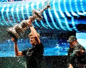 New Zealand captain Peter Burling celebrates winning the America's Cup and is now the most...