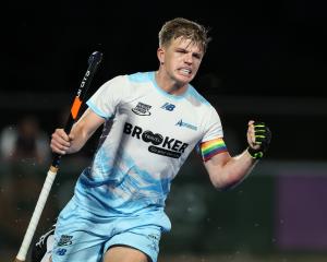 Alpiners striker Sam Lane celebrates after scoring against the Falcons in the final of the...