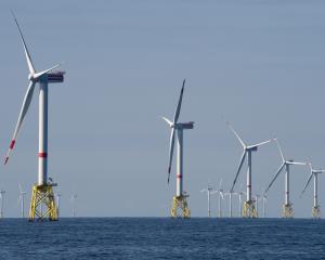 Wind turbines some 30 kilometres off Helgoland, Germany. Photo: Getty Images