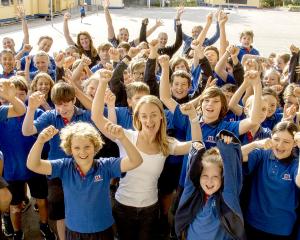Briana Weaver with some of the St Martins School pupils entered in the City2Surf.
...