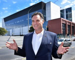 Dunedin mayor Jules Radich speaking after new Minister of Health Simeon Brown announced that the...