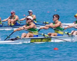 Taking part in the men’s premier coxless quad sculls  are Dunstan Arm Rowing Club men’s crew...