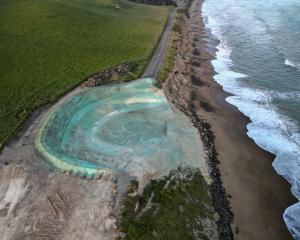 One of two massive gulches opened up on Beach Rd, north of the Awamoa Rd junction. PHOTO:...