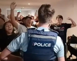 Footage shared by Destiny Church's Brian Tamaki of the Te Atatū protest. Photo: Supplied / Facebook