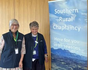 Alison Moore (left) is the newly commissioned rural chaplain for the Gore District, where she...