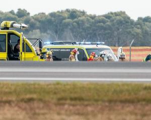 Emergency services attend to an incident following an accident by a member of the Sky Aces...