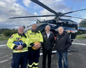 The people who made the helipad happen are (from left) Waikaia Volunteer Fire Brigade...