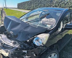 The driver and passenger of this car were lucky to avoid serious injury after a crash on on...